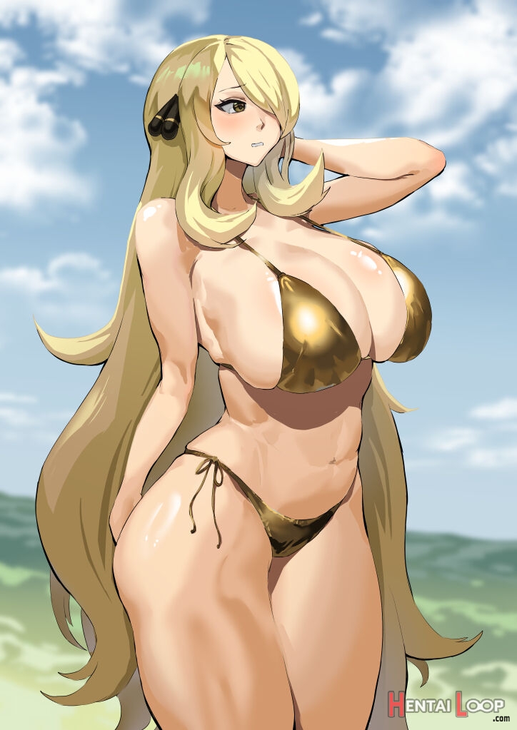 Cynthia Is Embarrassed To Wear A Gold Bikini page 1