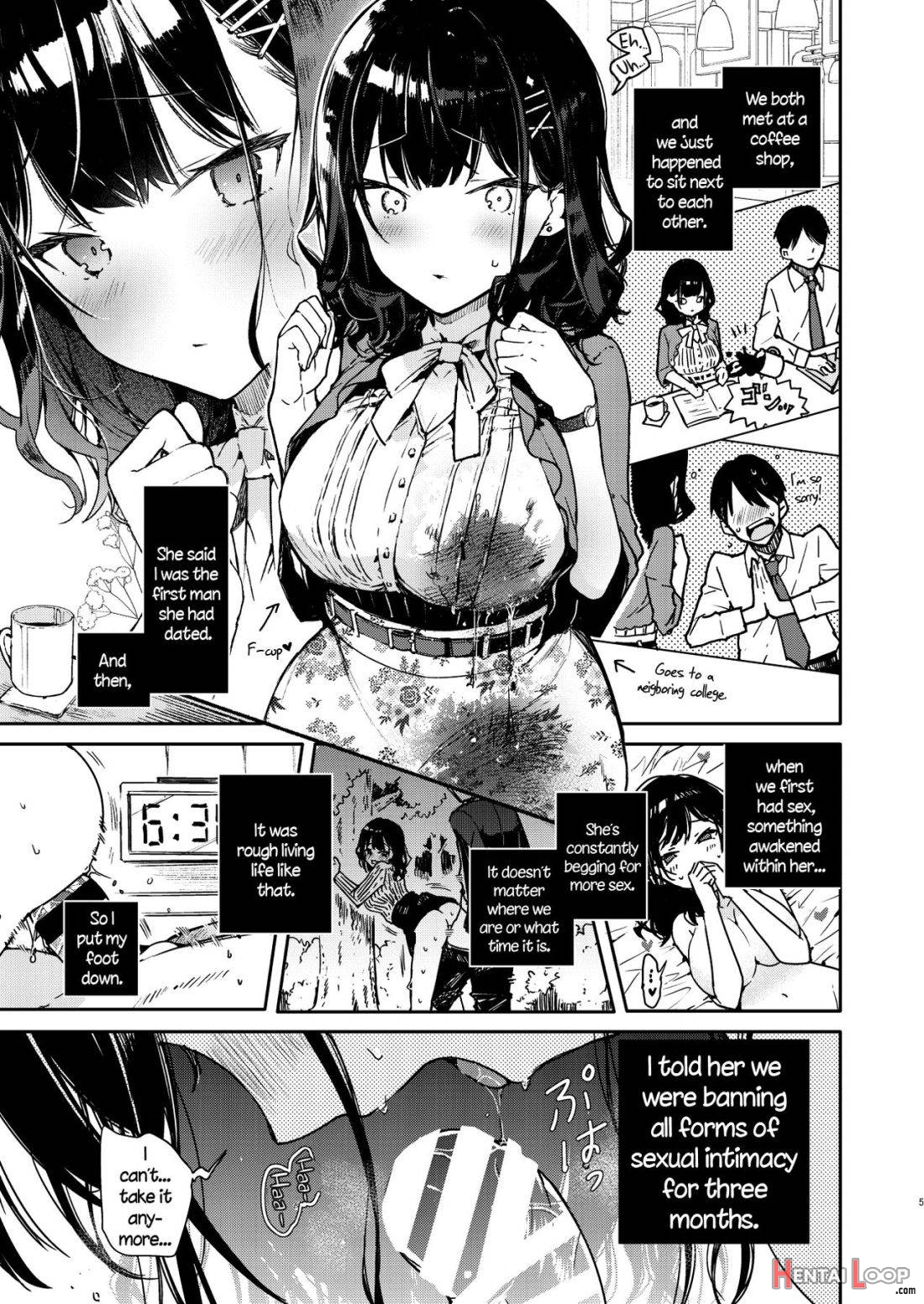 Seiyoku Tsuyome na Kanojo to Kinyoku Kaikin Renzoku Shasei Ecchi page 4