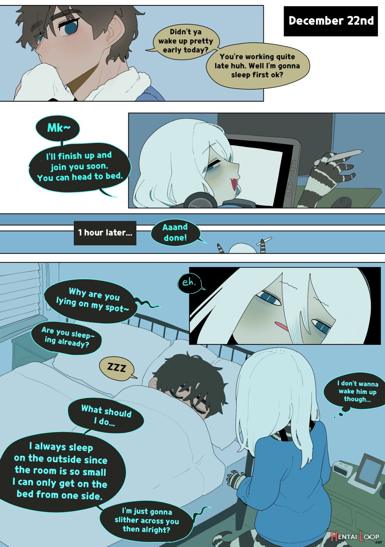 Wholesome Diligent Husband X Lewd Sleepy Snake Wife page 17