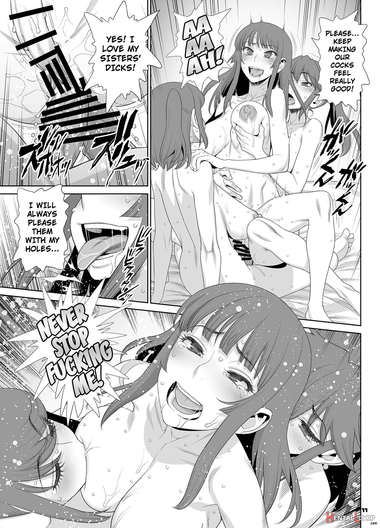 3 Lewd Futanari Sisters Keep Having Sex Until Morning page 11