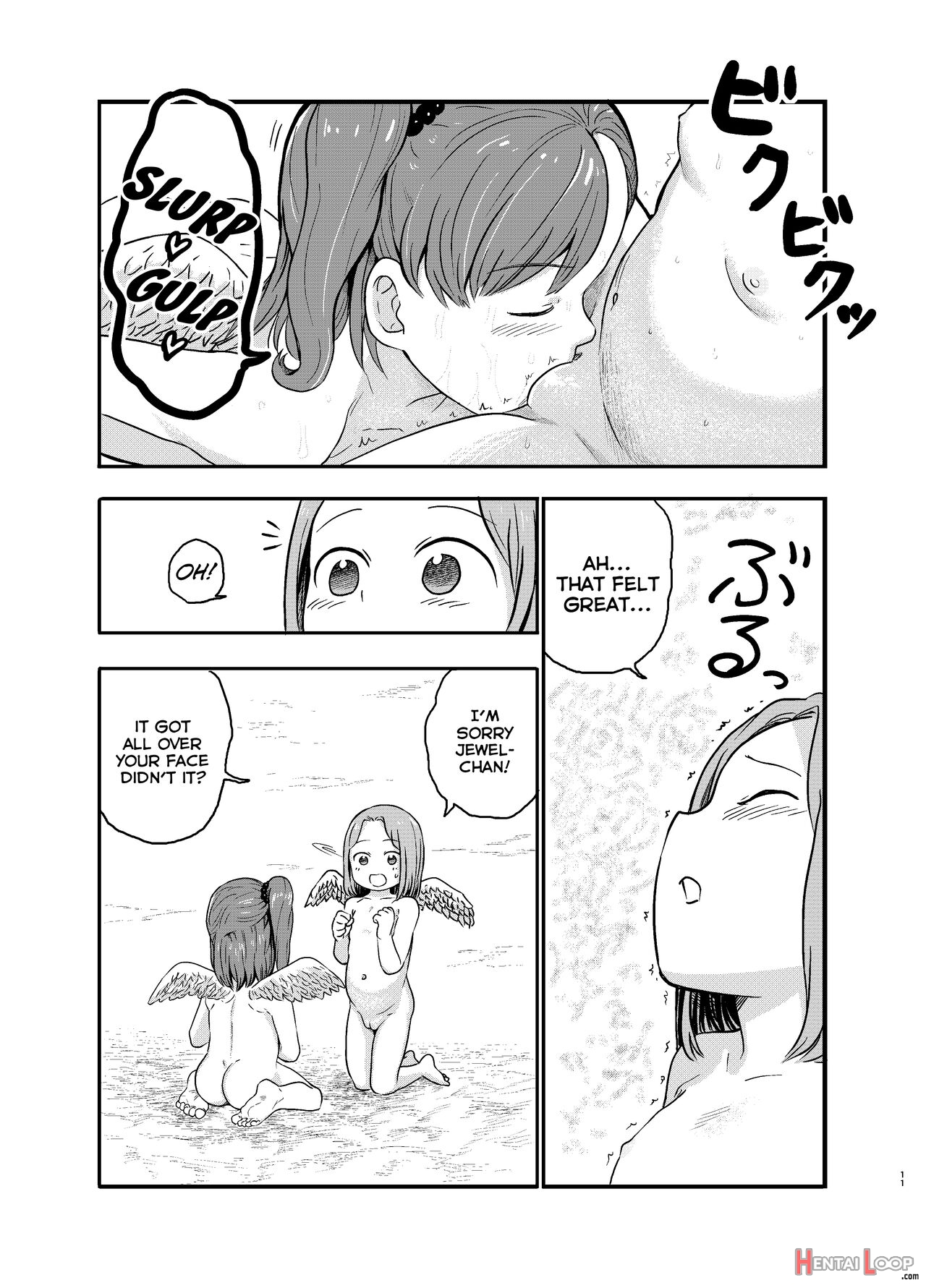 A Manga Where Two Lesbian Angels Do Lewd Things Together page 11