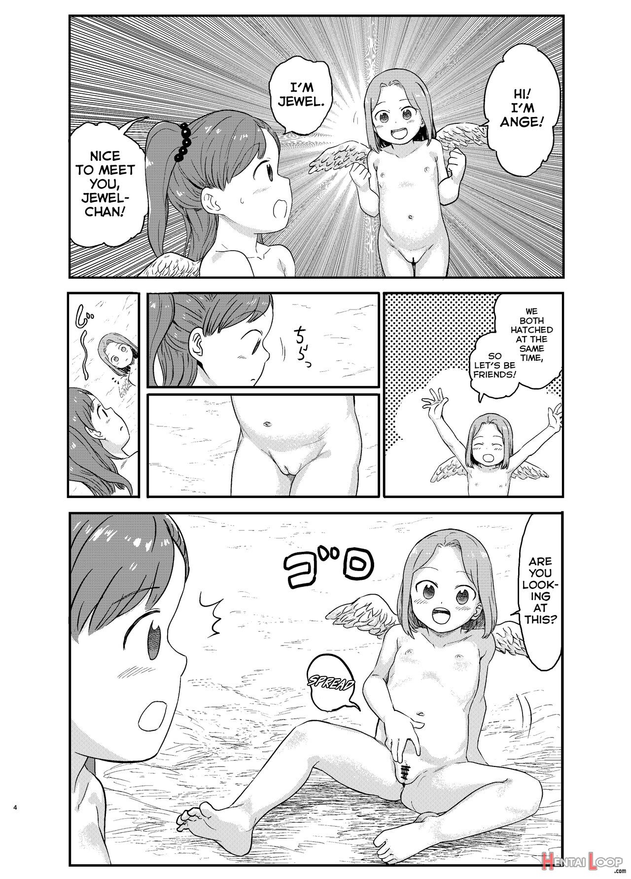 A Manga Where Two Lesbian Angels Do Lewd Things Together page 4