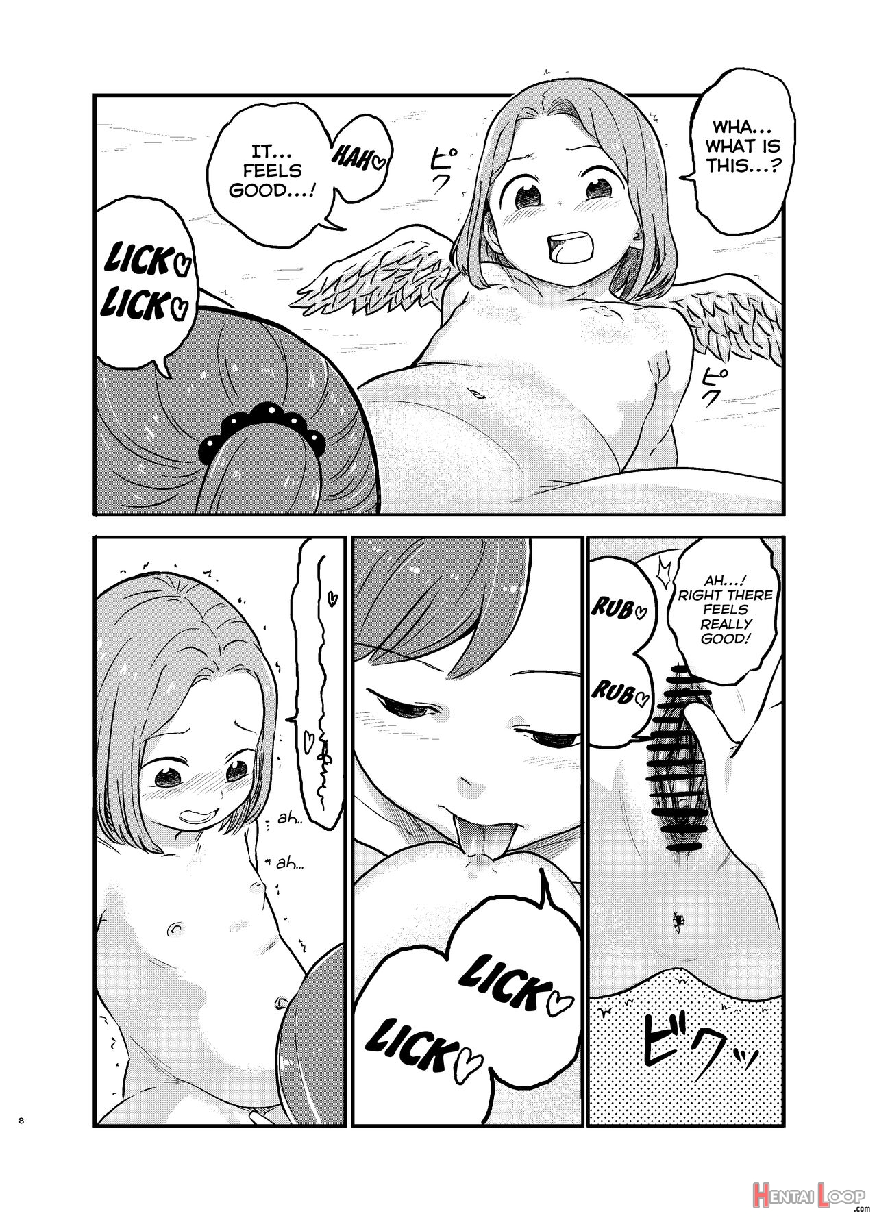 A Manga Where Two Lesbian Angels Do Lewd Things Together page 8