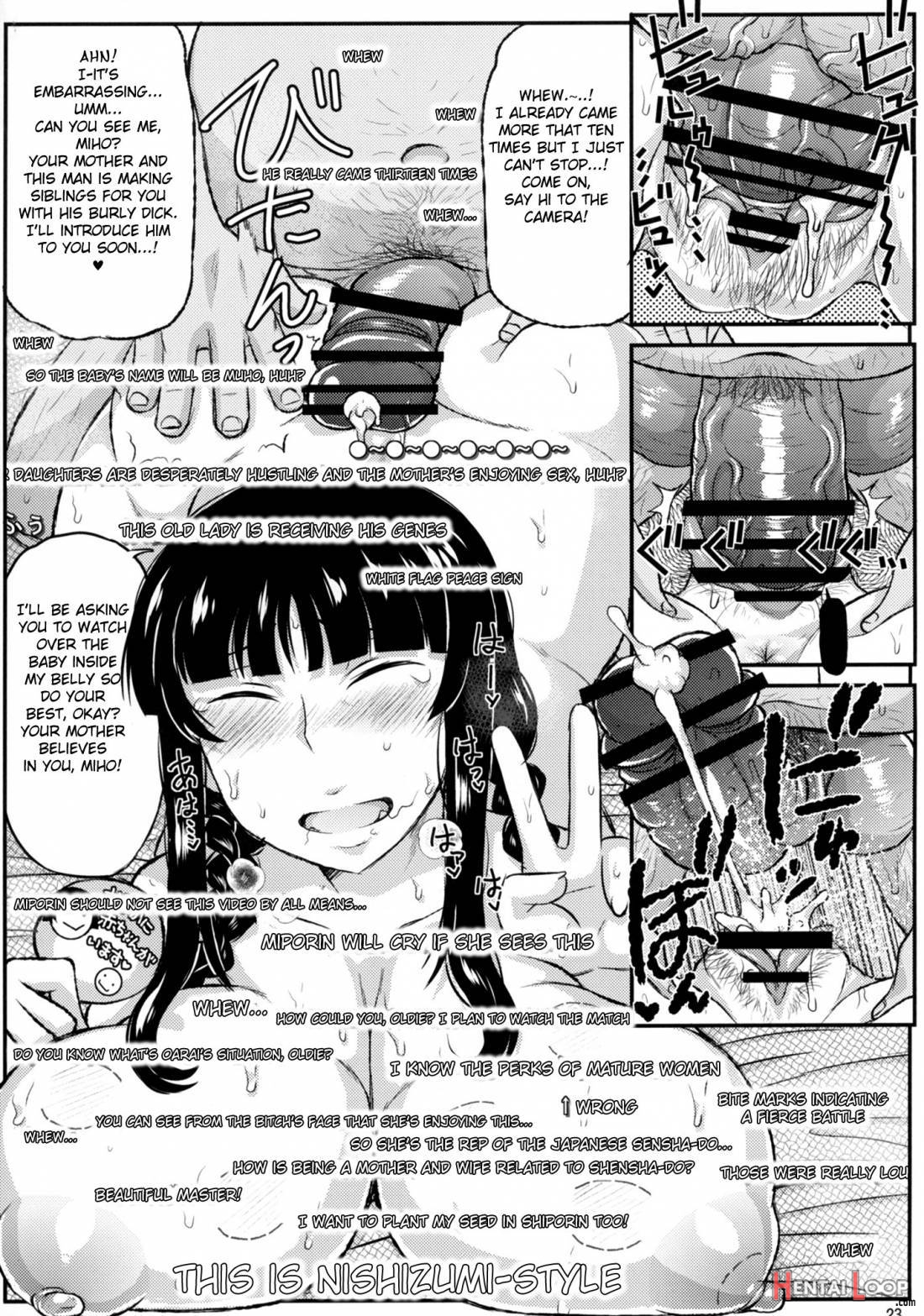 Girl?s & Semen III Nishizumi Shiho no Moteamashita Ureure Body o Chuunen Chinpo de Soutou Sakusen! Iemoto Ransou ni Idenshi Seichuu Butai Shinkou Kaishi ~Tane wa Maiorita~ page 22